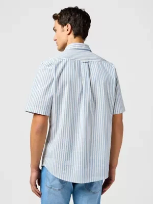 Wrangler Regular Short Sleeve Shirt Pacific Stripe Size