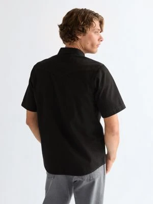 Wrangler Regular Short Sleeve Western Shirt Rinse Black Size