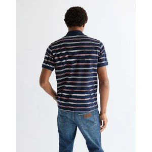 Wrangler Regular Stripe Polo Shirt Navy Size