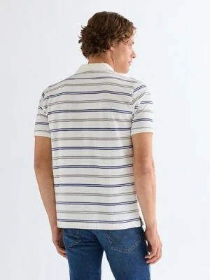 Wrangler Regular Stripe Polo Shirt Worn White Size