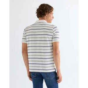Wrangler Regular Stripe Polo Shirt Worn White Size