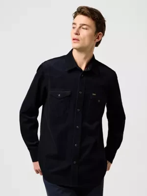 Wrangler Regular Western Corduroy Shirt Black Size