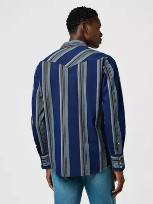 Wrangler Regular Western Indigo Shirt Vintage Blue Size