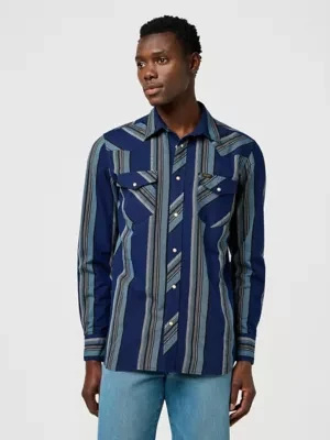 Wrangler Regular Western Indigo Shirt Vintage Blue Size