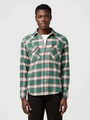 Wrangler Regular Western Shirt Bistro Green Size