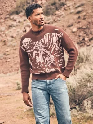 Wrangler Relaxed Cowboy Sweater Mahogany Size