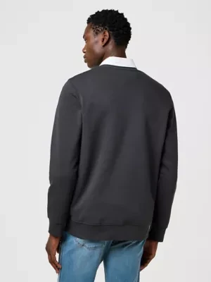 Wrangler Relaxed Embroidery Crew Faded Black Size