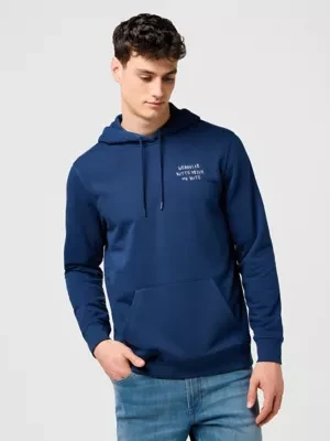 Wrangler Relaxed Embroidery Hoodie Navy Size