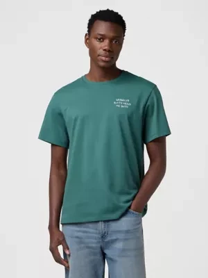 Wrangler Relaxed Embroidery Tee Bistro Green Size