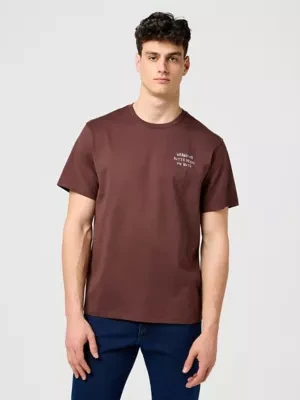 Wrangler Relaxed Embroidery Tee Mahogany Size