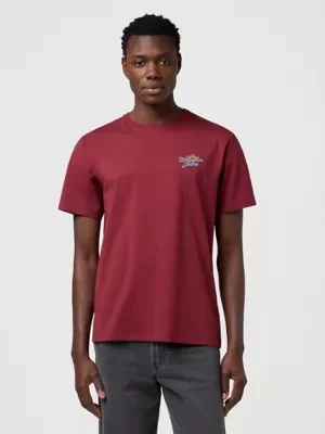 Wrangler Relaxed Graphic Tee Ruby Wine Size
