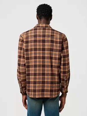 Wrangler Relaxed Overshirt Deep Brown Size