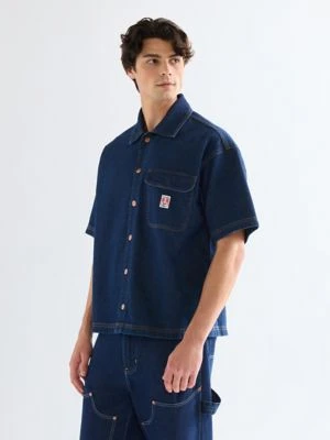 Wrangler Relaxed Short Sleeve Overshirt Rinse Size