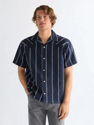 Wrangler Relaxed Short Sleeve W Resort Shirt Navy White Size