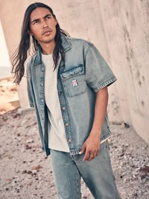 Wrangler Relaxed Toughlite Short Sleeve Overshirt Canyon Shade Size