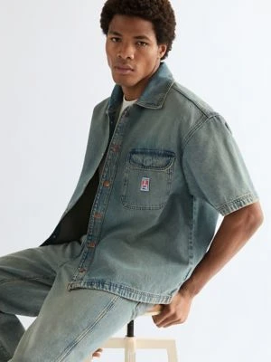 Wrangler Relaxed Toughlite Short Sleeve Overshirt Canyon Shade Size