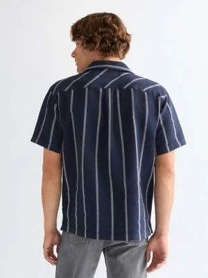 Wrangler Relaxed W Resort Shirt Navy White Size