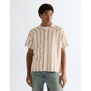 Wrangler Relaxed W Resort Shirt Tan Ruby Wine Size