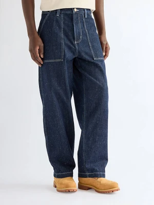 Wrangler Relaxed Work Trousers Indigo Nep Size 38 x32