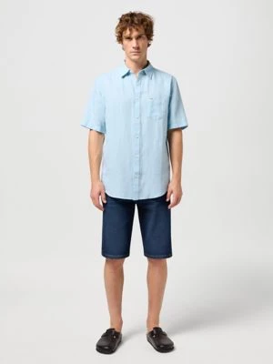 Wrangler Short Sleeve 1 Pocket Shirt Dream Blue Size