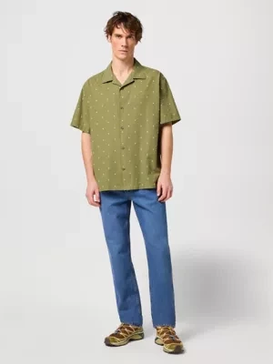 Wrangler Short Sleeve Resort Shirt Dusty Olive Size