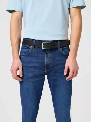 Wrangler Slim Leather Belt Black Size