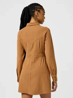 Wrangler Slim Long Sleeve Dress Madder Brown Size