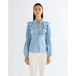 Wrangler Slim Romance Lightweight Blouse Manor Blue