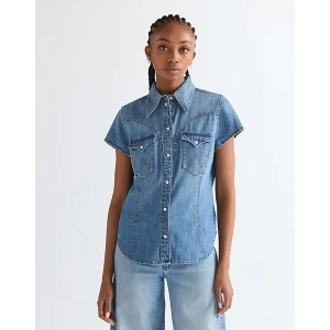 Wrangler Slim Stylized Lightweight Western Shirt Hazy Horizon Size