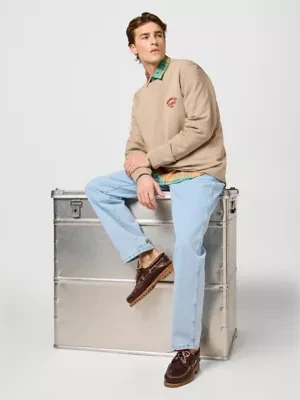 Wrangler Small Logo Crew Timberwolf Size