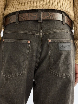 Wrangler Snake Leather Belt Dark Brown