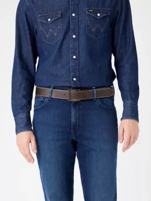 Wrangler Stitched Belt Brown Size