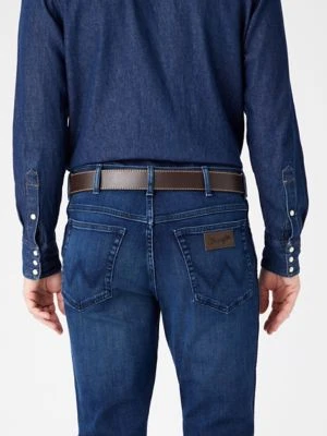 Wrangler Stitched Leather Belt Brown Size