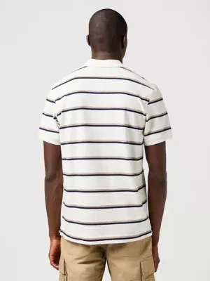 Wrangler Stripe Polo Shirt White Size