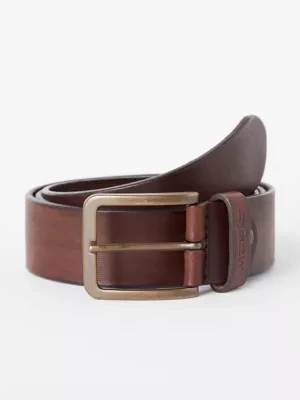 Wrangler Structured Leather Belt Brown Size