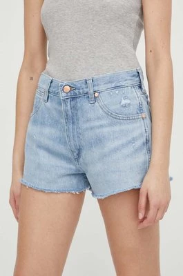 Wrangler szorty jeansowe damskie gładkie medium waist