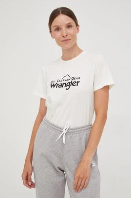 Wrangler t-shirt ATG damski kolor beżowy