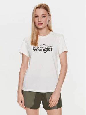 Wrangler T-Shirt Logo Tee WC5FGEM22 112326341 Écru Regular Fit