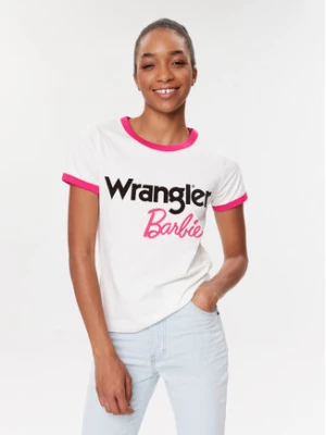 Wrangler T-Shirt Ringer 112346212 Biały Slim Fit