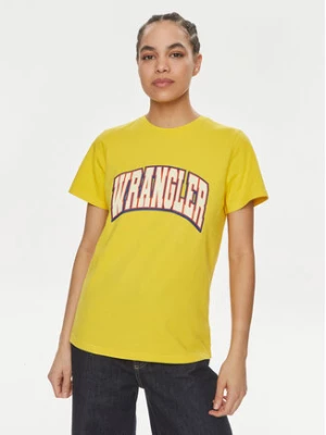 Wrangler T-Shirt Varsity 112350189 Żółty Regular Fit