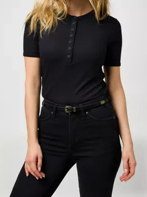 Wrangler Thin Western Leather Belt Black Size