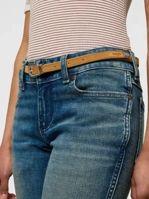 Wrangler Thin Western Leather Belt Camel Size