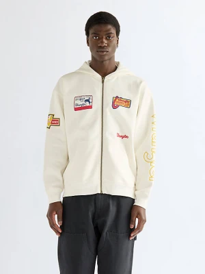 Wrangler Vintage Graphic Zip Hoodie Bright White
