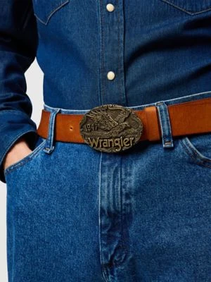 Wrangler W Eagle Leather Belt Cognac Size