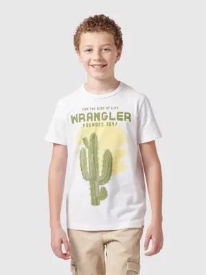 Wrangler Western Cactus Tee Bright White Size 9/10
