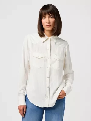 Wrangler Western Shirt Worn White Size