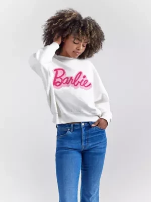 Wrangler Wrangler Barbie Relaxed Logo Sweatshirt Worn White Size