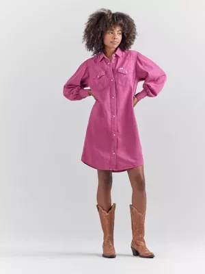 Wrangler Wrangler Barbie Western Shirt Dress Dreamy Pink Size