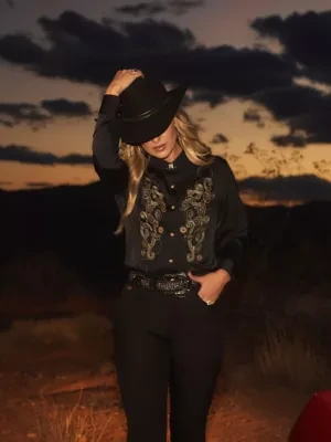 Zdjęcie produktu Wrangler Wrangler x Lainey Wilson Satin Shirt Black Size