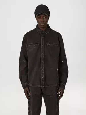 Wrangler Wrangler x ROA Lona Denim Shirt Demitasse Brown Size